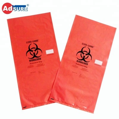 Disposable BIOHAZARD autoclavable polypropylene REFUSE BAG for bio-hazardous waste  with "Bio Hazard" print