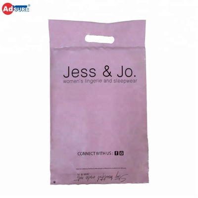 Custom Courier Satchel Shipping Bags Eco Friendly Pink Compostable Biodegradable Poly Mailer with Handle