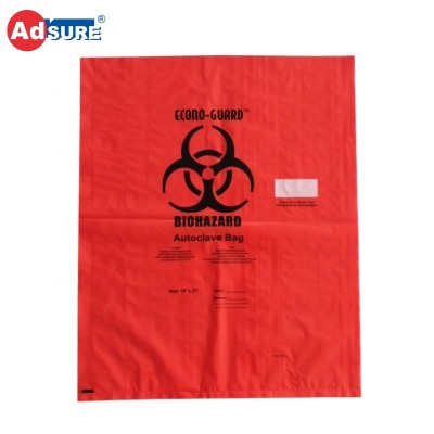 Polypropylene Resistant Bags with For Medical Waste/Disposal Red Biohazard Autoclave Indicator Bags